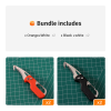 Multitool Keychain Knife; Small Pocket Box/Strap Cutter; Razor Sharp Serrated Blade And Paratrooper Hook; EDC Folding Knives - [Orange+White]*2+[Black