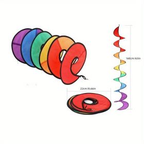 Camping Tent Foldable Rainbow Spiral Windmill Wind Spinner; Camping Accessory Decor - Multi Color