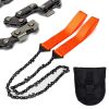 Portable Survival Chain Saw; Pocket Camping Hiking Tool; Outdoor Hand Wire Saw - Orange