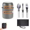 Outdoor Portable Cookware Picnic Tableware Cookware Combination Suitable For 1-2 People With A Set Of Cutlery - Orange Combination