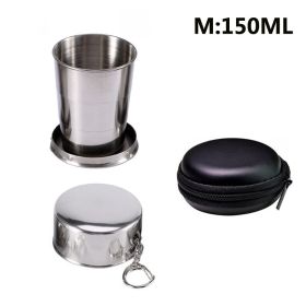 Stainless Steel Folding Cup; Portable Ultralight Collapsible Travel Cup; Outdoor Retractable Drinking Glass & EVA Case Set; Foldable Cup With Keychain