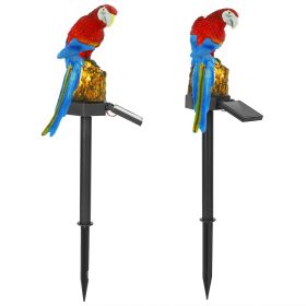 Solar Powered Parrot Garden Light IP65 Waterproof LED Parrot Landscape Lamp Decorative Lawn Lights - Red Parrot