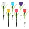 6 Pcs Solar Garden Tulip Flower Light Outdoor Solar Pathway light IP54 Water-resistant Landscape Lights - Multi-Color