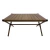 Aluminum Roll-Top Camping Table, Dark Brown - Dark Brown