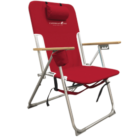 High Weight Capacity Back Pack Beach Chair, Red - Red