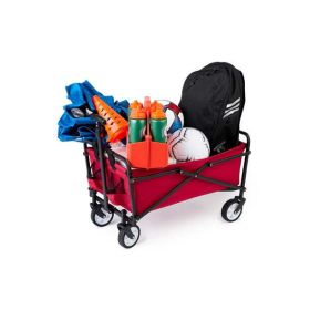 Collapsible Folding Wagon with Straps - red