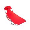 Chaise Lounge Folding Portable Sunbathing Poolside Beach Chair, Red - Red