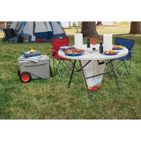 Camping Table, White and Black - white