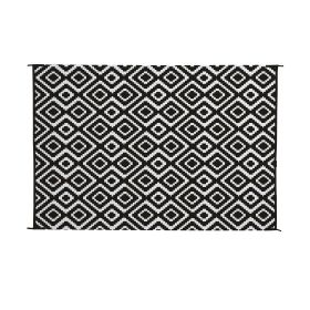 9" x 12" Gray Reversible RV Outdoor Patio Mat - 6 x 9-Black Diamond