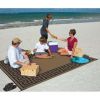 9" x 12" Tan Reversible RV Outdoor Patio Mat - Tan Greek Key