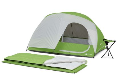 4 Piece Weekender Backpacking Camp Combo (Includes tent, sleeping bag, camp pad, stool) - 4 Piece