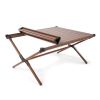 Aluminum Roll-Top Camping Table, Dark Brown - Brown