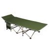 Portable Folding Camping Cot with Storage, Gray - Green