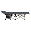 Portable Folding Camping Cot with Storage, Gray - Gray