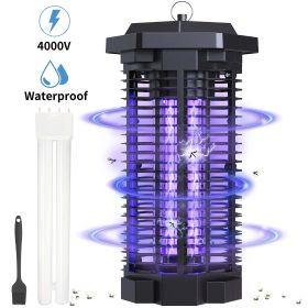 Bug Zapper 4000 Volt Waterproof Electric Mosquito Killer Trap mosquito repellent outdoor for Home Backyard Patio Garden, Black - Black