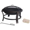 Deep 30" Fire Pit, Antique Bronze - Black