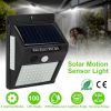 Solar Wall Light Outdoor 100 LEDs PIR Motion Sensor Lamps IP65 Waterproof Lighting - Black