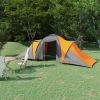 Camping Tent 6 Persons Gray and Orange - Grey