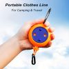 Portable Adjustable 26ft Travel Clothesline Camping Clothes Line, Laundry Dry Rope For Outdoor Fishing Camping And Indoor - Set One