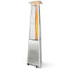 42; 000 BTU Stainless Steel Pyramid Patio Heater With Wheels - Silver