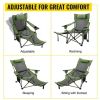 Oversized Camp Chair with Footrest & Storage Bag, Adult Chair, Gray - Green