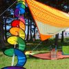 Camping Tent Foldable Rainbow Spiral Windmill Wind Spinner; Camping Accessory Decor - Multi Color