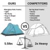 Camping Tent Backpacking Outdoor Family Light Weight Waterproof 2-3 Person Tent Pop Up Shelter - Plus Teal