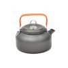 Outdoor portable 2-3 person camping stove cover pot picnic cooker non stick pot teapot combination set including tableware - black