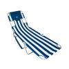 Chaise Lounge Folding Portable Sunbathing Poolside Beach Chair, Red - Striped (Blue)