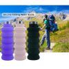 500ml outdoor retractable water bottle portable collapsible silica gel sports cup - as shown - A07 500ML