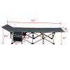 Portable Folding Camping Cot with Storage, Gray - Gray