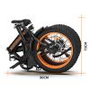 New Pattern Electric Bike Fat Tire With Removable Lithium Battery for Adults - 500W - Orange