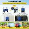 Collapsible Wagon Cart Blue, Foldable Wagon Cart Removable Canopy 600D Oxford Cloth, Collapsible Wagon Oversized Wheels, Portable Folding Wagon Adjust