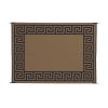 9" x 12" Tan Reversible RV Outdoor Patio Mat - Tan Greek Key