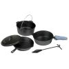 6 Pieces Cast Iron Camping Mess Kits - Black