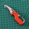 Multitool Keychain Knife; Small Pocket Box/Strap Cutter; Razor Sharp Serrated Blade And Paratrooper Hook; EDC Folding Knives - [Orange+White]*2+[Black