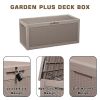 Outdoor All-Weather 100 Gallon Resin Deck Box, Black - Light Taupe