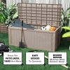 Outdoor All-Weather 100 Gallon Resin Deck Box, Black - Light Taupe