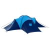 Camping Tent Fabric 9 Persons Dark Blue and Blue - Blue