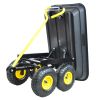 folding wagon  Poly Garden Dump Cart with Steel Frame and 10-in. Pneumatic Tires;  300-Pound Capacity - Black