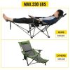 Oversized Camp Chair with Footrest & Storage Bag, Adult Chair, Gray - Green