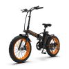 New Pattern Electric Bike Fat Tire With Removable Lithium Battery for Adults - 500W - Orange