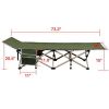 Portable Folding Camping Cot with Storage, Gray - Green