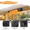 1500W Outdoor Electric Patio Heater with Remote Control - black