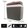 P25 Iceless Electric Cooler 12V 24L / 26 qt Portable Ice Chest Fridge Grey and Red - Grey and Red