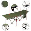 Portable Folding Camping Cot with Storage, Gray - Green