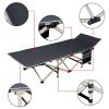 Portable Folding Camping Cot with Storage, Gray - Gray