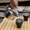 Outdoor multifunctional 304 stainless steel boiling kettle mountaineering portable coffee pot foldable fishing camping pot teapot - Foldable Camping P