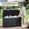 Outdoor All-Weather 100 Gallon Resin Deck Box, Black - Black