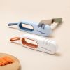 1pc 4-in1 Manual Knife Sharpener Scissor Sharpener Multifunctional Whetstone With Non-slip Bottom - White Orange